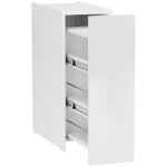 Armoire de salle de bain - �troit - 47x25x665 cm - blanc - tiroir 3 compartiments