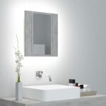 Vidaxl armoire de salle de bain � miroir led gris b�ton acrylique 804952