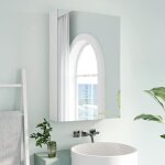 Armoire de salle de bain avec miroir meuble de rangement  suspendre avec 2 portes tagre rglable blanc ...