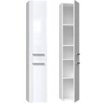Armoire de salle de bains - nel ii - blanc brillant - colonne - design contemporain