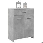 Armoire de salle de bain - armoire de sol - meuble de rangement et d�tag�re gris b�ton 60x33x80 cm agglom�r� ...