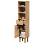 Armoire de salle de bain - armoire de sol - meuble de rangement et d�tag�re otta 35x30x159 cm bois massif ...