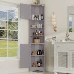 Armoire de salle de bain triangulaire meuble d?angle trois compartiments de rangement ouverts portes ...