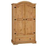 Armoire salsa penderie pour vtements style mexicain avec 2 portes 1 tagre 1 tiroir en pin massif finition ...
