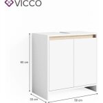 Meuble sous vasque simple emma 58x60cm blanc / sonoma blanc vicco Meuble sous vasque simple emma 58x60cm blanc / sonoma blanc vicco