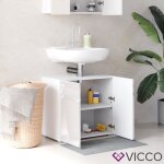 Meuble sous vasque simple freddy 60x60cm blanc haute brillance blanc vicco