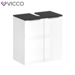 Meuble sous vasque simple otis 58x60cm blanc haute brillance blanc vicco Meuble sous vasque simple otis 58x60cm blanc haute brillance blanc vicco