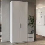 Armoire - spectre - 120x51 - blanc mat - porte miroir - 2 tiroirs - 3 tagres