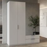 Armoire spectre 157x514x203cm en panneaux de particules mlamins blanc mat avec poignes en aluminium. ...