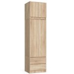 Armoire avec surmeuble akord star ch�ne sonoma 60 cm 2 portes 2 tiroirs fa�ade ch�ne sonoma 3 �tag�res ...