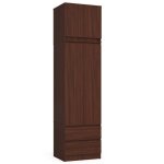 Armoire avec surmeuble akord star weng� 60 cm 2 portes 2 tiroirs fa�ade weng� 3 �tag�res 60x51x234 cm ...