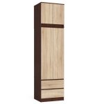 Armoire avec surmeuble akord star weng� 60 cm 2 portes 2 tiroirs fa�ade ch�ne sonoma 3 �tag�res 60x51x234 ...