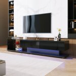 Armoire tv design neuf de haute qualit� panneau bas meubles de salon lisses. cloison en verre et �clairage ...
