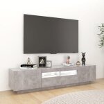 Neuf armoire tv - gris - meuble tv - table tv - avec lumi�res led - gris b�ton 180x35x40 cm - tt2881