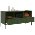 Neuf armoire tv - vert - meuble tv - table tv - vert olive 1005x39x505 cm - acier tt4702