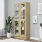 Armoire � vitrine - akozon - ch�ne sonoma - porte(s) et tiroir(s) - contemporain - aspect bois