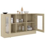 Armoire � vitrine ch�ne sonoma - wiens - 120x305x70 cm - bois ding�nierie - verre - brun - style scandinave ...