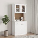 Armoire � vitrine / meuble grand espace mvs - multi - rangement - dessus de commode alta blanc 77x30x92cm ...