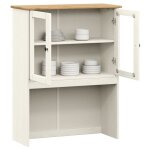 Armoire � vitrine / meuble grand espace mvs - multi - rangement - dessus de commode vigo blanc 78x30x100cm ...