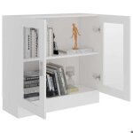 Armoire � vitrine - wiens - blanc - 825x305x80 cm - bois ding�nierie - verre - style scandinave moderne ...