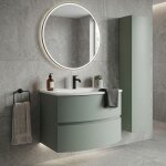 Armonia meuble vasque encastr�e l. 70 cm vert sauge mod�le - + 1 colonne murale