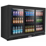 Arri�re bar r�frig�r� 3 portes vitr�es coulissantes - 297l - noir - froid ventil� - + 2 / + 8�c - r290 ...