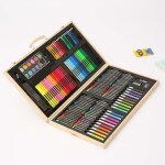 Art dessin ensembles 180 pices peinture pour enfants bote en bois aquarelle stylo crayon art ensemble ...