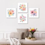 Art mural botanique en toile tableau floral aquarelle vintage affiche dcoration murale fleur pour chambre ...