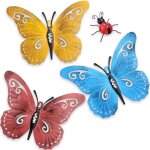 Art mural en mtal4 pcs de papillon en mtal art mural en mtal dcor de coccinelles de jardin pour intrieur ...