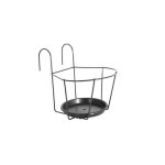Artevasi porte - pot pour balcon avec soucoupe - gris anthracite - 25 x 25 cm