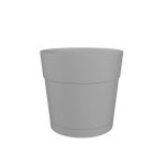 Artevasi pot de fleurs rond capri large - plastique - r�servoir deau - diam�tre 40 cm - gris clair - ...