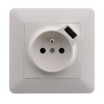 Artezo prise avec terre 2p + t 16 a encastrable avec prise usb (24 a) blanc
