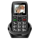 Artfone c1 + t�l�phone portable pour senior station de charge grandes touches bouton sos radio fm batterie ...