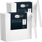 Artina lot de 10 toile � peindre 40x40cm 280g / m� akademie - appr�t�e 2 fois - ch�ssis entoil� - qualit� ...
