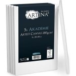 Artina akademie ? lot de 5 ch�ssis bois toile peinture 20x30 cm ? 2 fois peinte au pr�alable ? 100% de ...