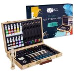 Artina - boite mallette pour artiste leonardo - ensemble complet de 45 pcs - peinture acrylique crayons ...