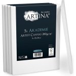 Artina akademie ? lot de 5 ch�ssis bois toile peinture 18x24 cm ? 2 fois peinte au pr�alable ? 100% de ...