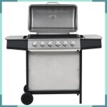 Ashata barbecue au gaz avec 6 zones de cuisson inox argent� - fhe44286
