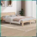 Ashata cadre de lit sans matelas bois de pin massif 140x190 cm - fhe810475