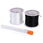 Ashata cordon de bijoux 0. 8mm 50m bracelet cordon lastique bricolage fil de perles avec aiguille pour ...