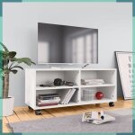 Ashata meuble tv avec roulettes blanc 90x35x35 cm bois dingnierie - fhe800180