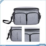 Ashata sac de poussette pour b�b� (gris) sac � langer pour poussette de b�b� multi - poches fermeture ...