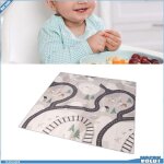 Ashata tapis de sol antid�rapant tapis de jeu pour b�b� en tissu oxford tapis de chaise haute de sol ...