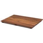 Caillebotis de douche - asinox - tek4a5080 - bois de teck - 80 x 50 x 4 cm - antid�rapant