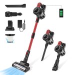Aspirateur balai sans fil sans sac multifonctions 6 en 1 lumire led filtre hepa lavable 21v batterie ...