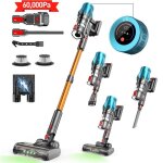 Aspirateur balai sans fil - vulcanterre - v18 - 140aw / 550 w 60 kpa 60 min - auto - �cran led - portant ...