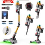 Aspirateur balai sans fil vulcanterre - v22 / 650 w - autonomie 60 min - 65 kpa - tube pliable - batterie ...