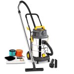 Aspirateur eau et poussires 1600w - 30l inox - 27 kpa avec prise intgre et bouchon de vidange