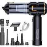 Aspirateur a main avec lampe de poche � led - aspirateur voiture puissant sans fil - 3 vitesses - 20000pa ...