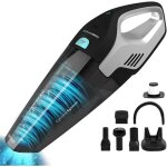 Aspirateur à main - marque - sans fil rechargeable 2200mah 6000pa - nettoyage humide & sec - noir Aspirateur à main - marque - sans fil rechargeable 2200mah 6000pa - nettoyage humide & sec - noir